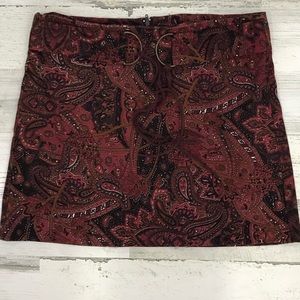 Heart Soul Mini Red Paisley Skirt Sz S